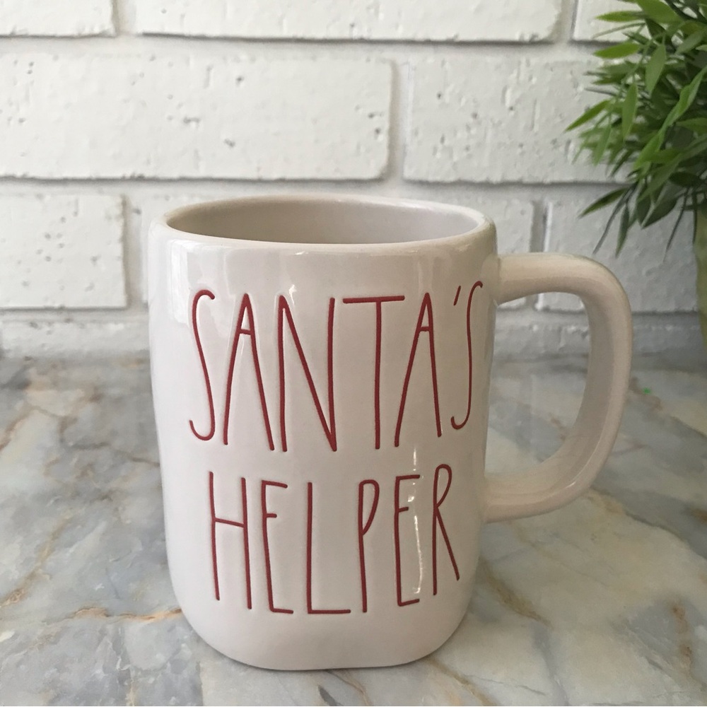 Rae Dunn Mug Santa’s Helper White with Red Lettering - Picture 2 of 13